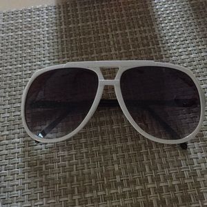White aviator sunglasses